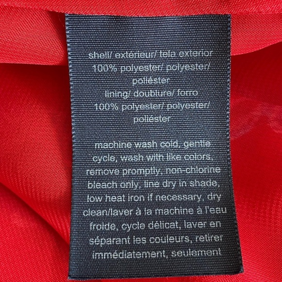 Tommy Hilfiger Sheer Red Floral Blouse Size Large - Picture 7 of 9